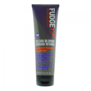 Fudge Clean Blonde Damage Rewind Violet-Toning tonuojantis atkuriantis violetinis šampūnas, 250 ml