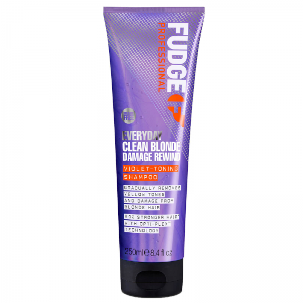 Fudge Clean Blonde Damage Rewind Violet tonuojantis atkuriantis violetinis šampūnas, 250 ml